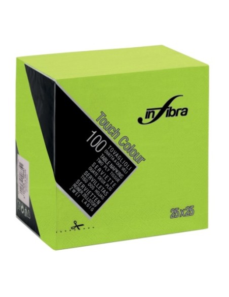 Conf 100 tovaglioli VERDE MELA cm 25x25 