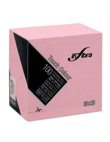 Conf 100 tovaglioli ROSA cm 25x25