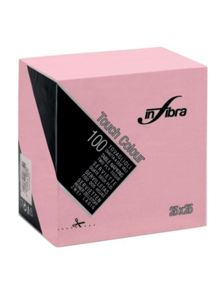 Conf 100 tovaglioli ROSA cm 25x25