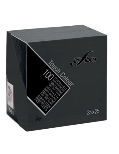 Conf 100 tovaglioli NERI cm 25x25       